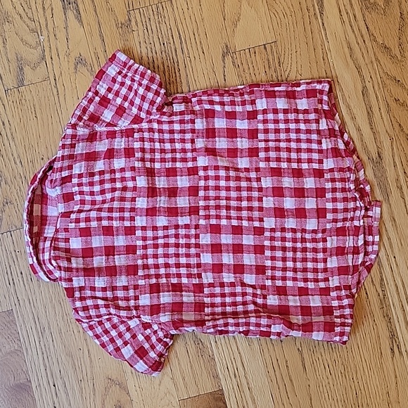 Red gingham button down 4T - Picture 4 of 4